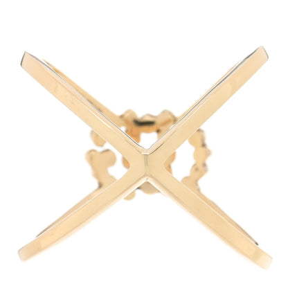 Gucci 18K Yellow Gold Diamond Running G Cross Ring 50 5.5 3 of 5