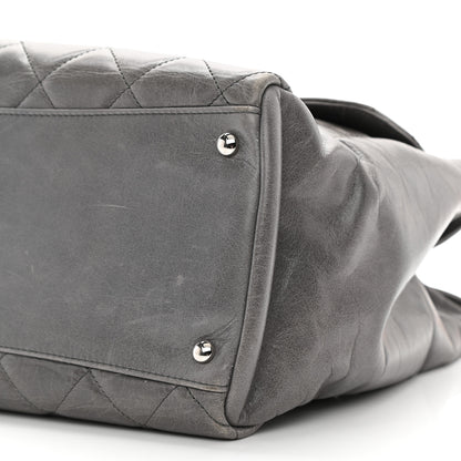 Chanel Glazed Calfskin Quilted Large CC Delivery Tote Grey 10 of 10