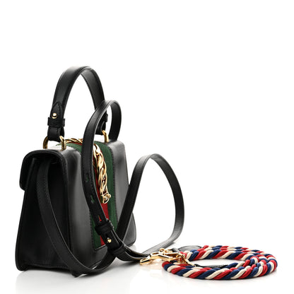 Gucci Calfskin Mini Sylvie Top Handle Bag Black 3 of 17