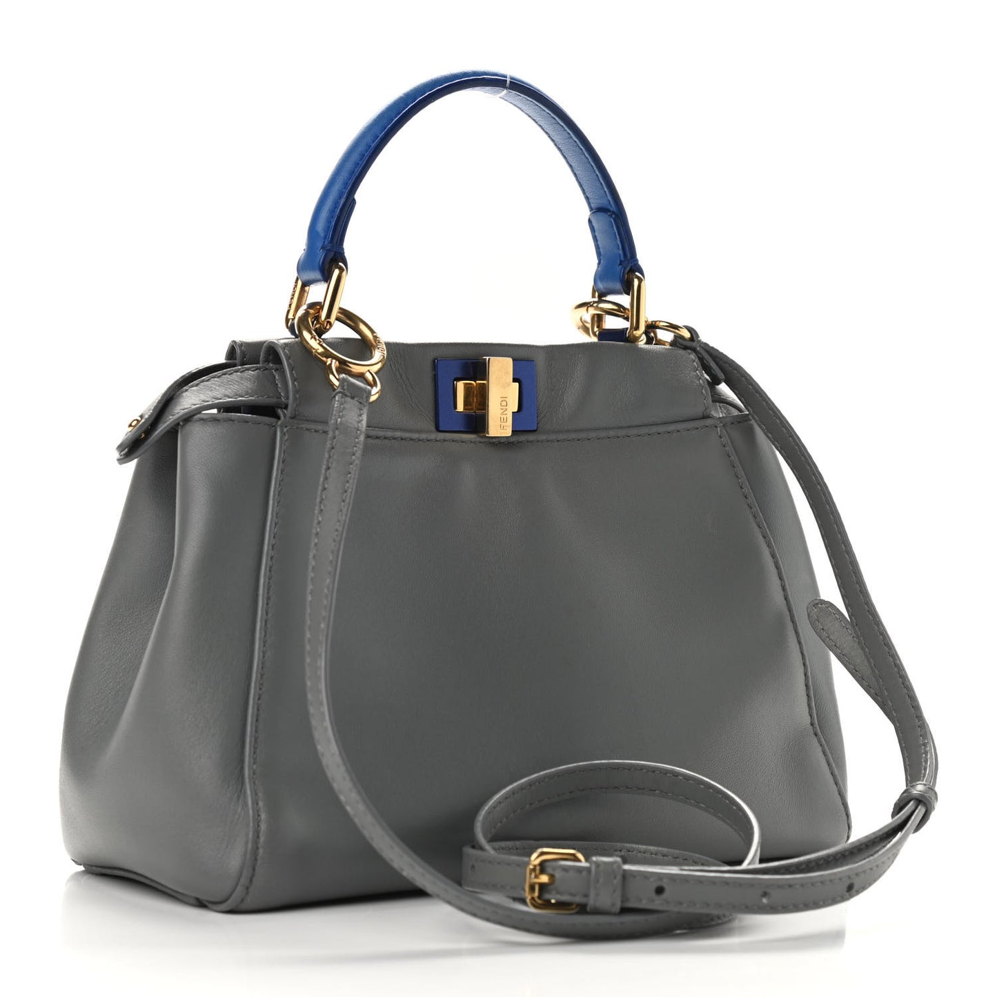 Nappa Colorblock Mini Peekaboo Iconic Satchel Grigio Chiaro Fragola Blue