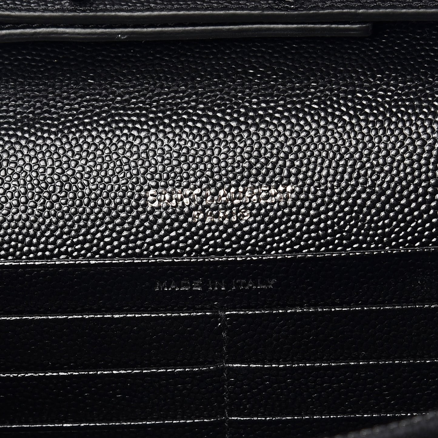 Grain De Poudre Matelasse Chevron Monogram Chain Wallet Black