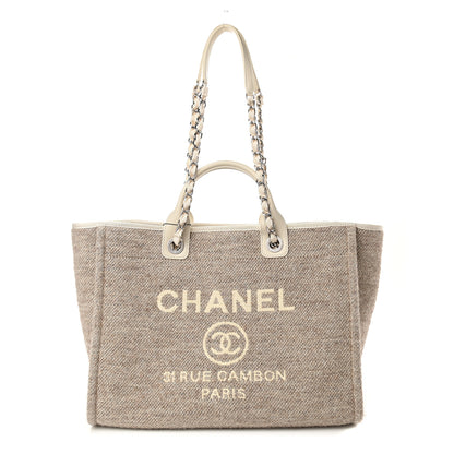 Chanel Mixed Fibers Calfskin Medium Deauville Tote Beige 1 of 9
