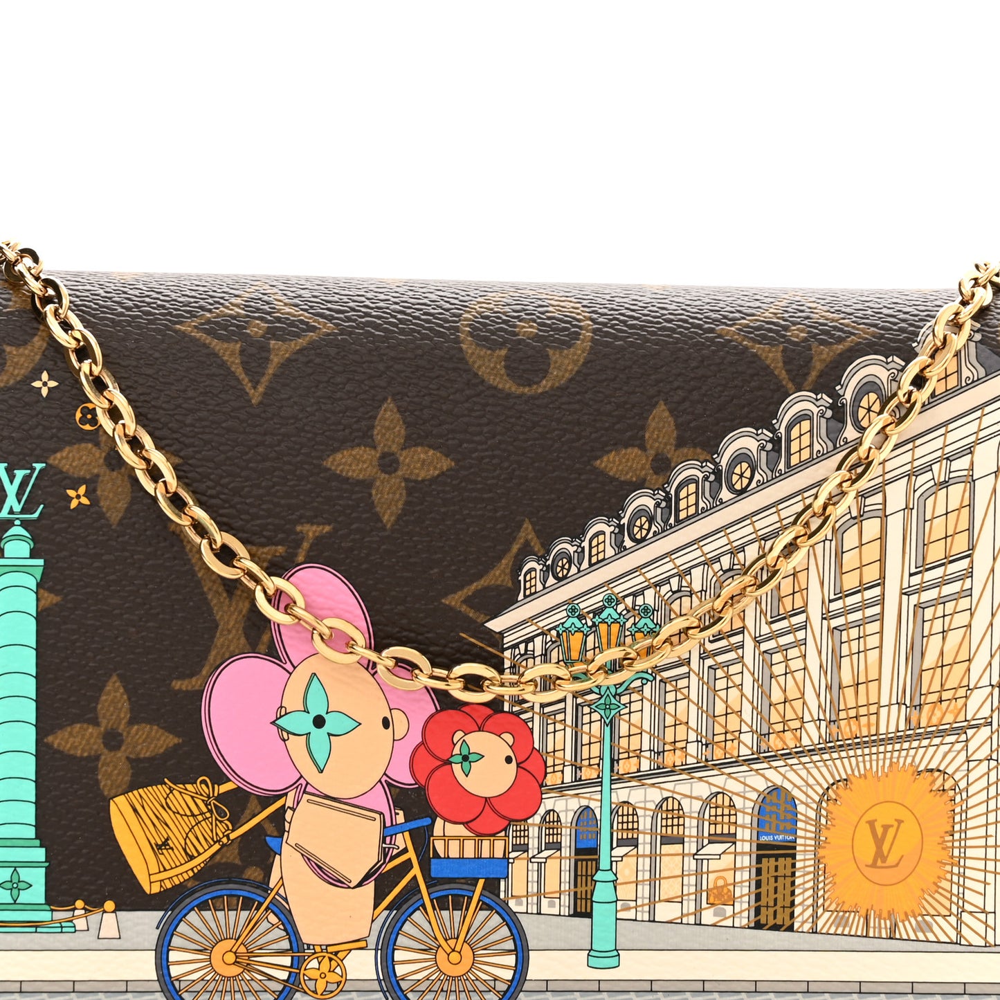 Monogram 2022 Christmas Animation Paris Pochette Felicie Chain Wallet Pink