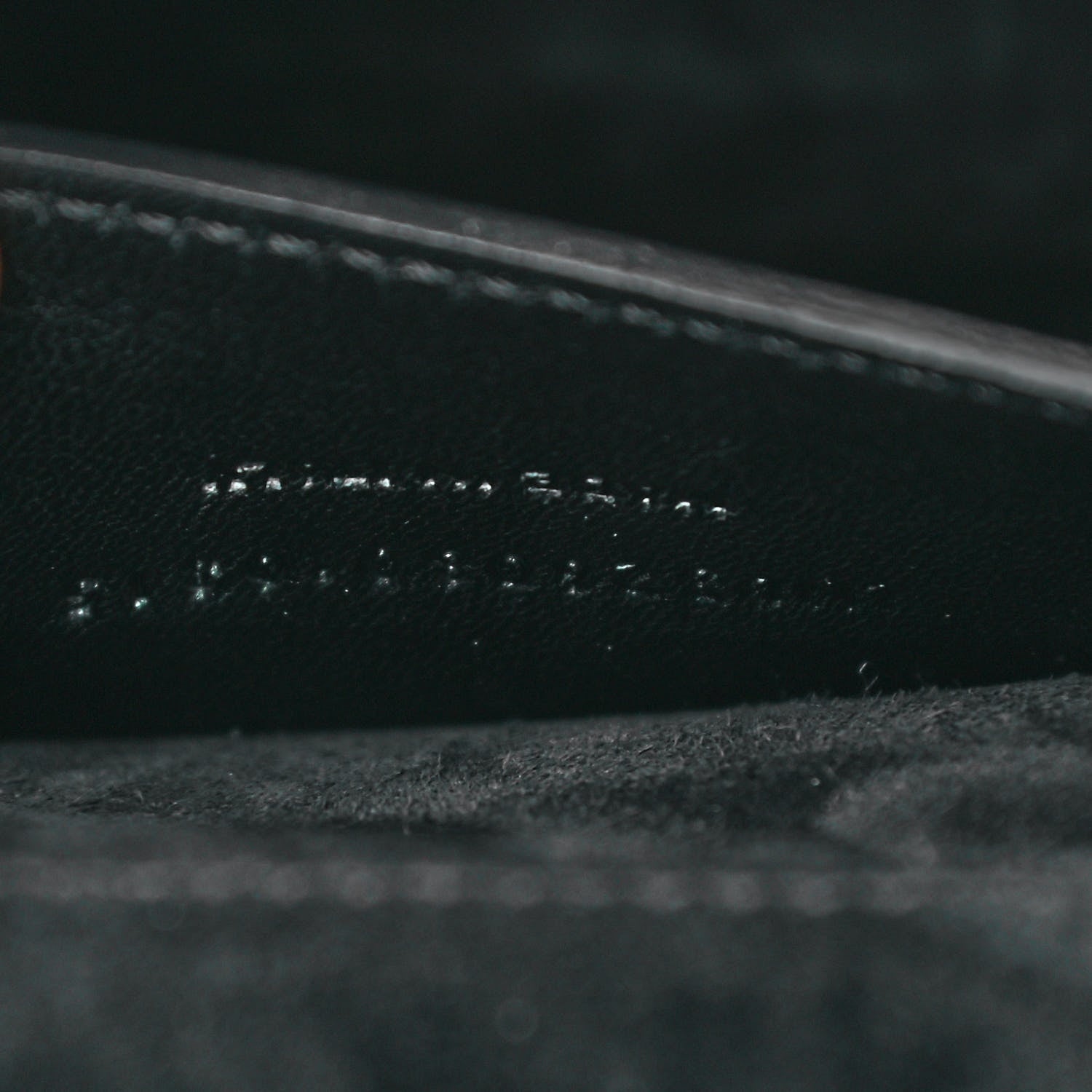 Saint Laurent Calfskin Crocodile Embossed Classic Monogram Tassel Clutch Black 7 of 7