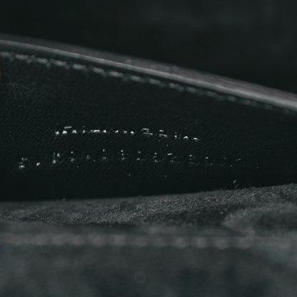Saint Laurent Calfskin Crocodile Embossed Classic Monogram Tassel Clutch Black 7 of 7