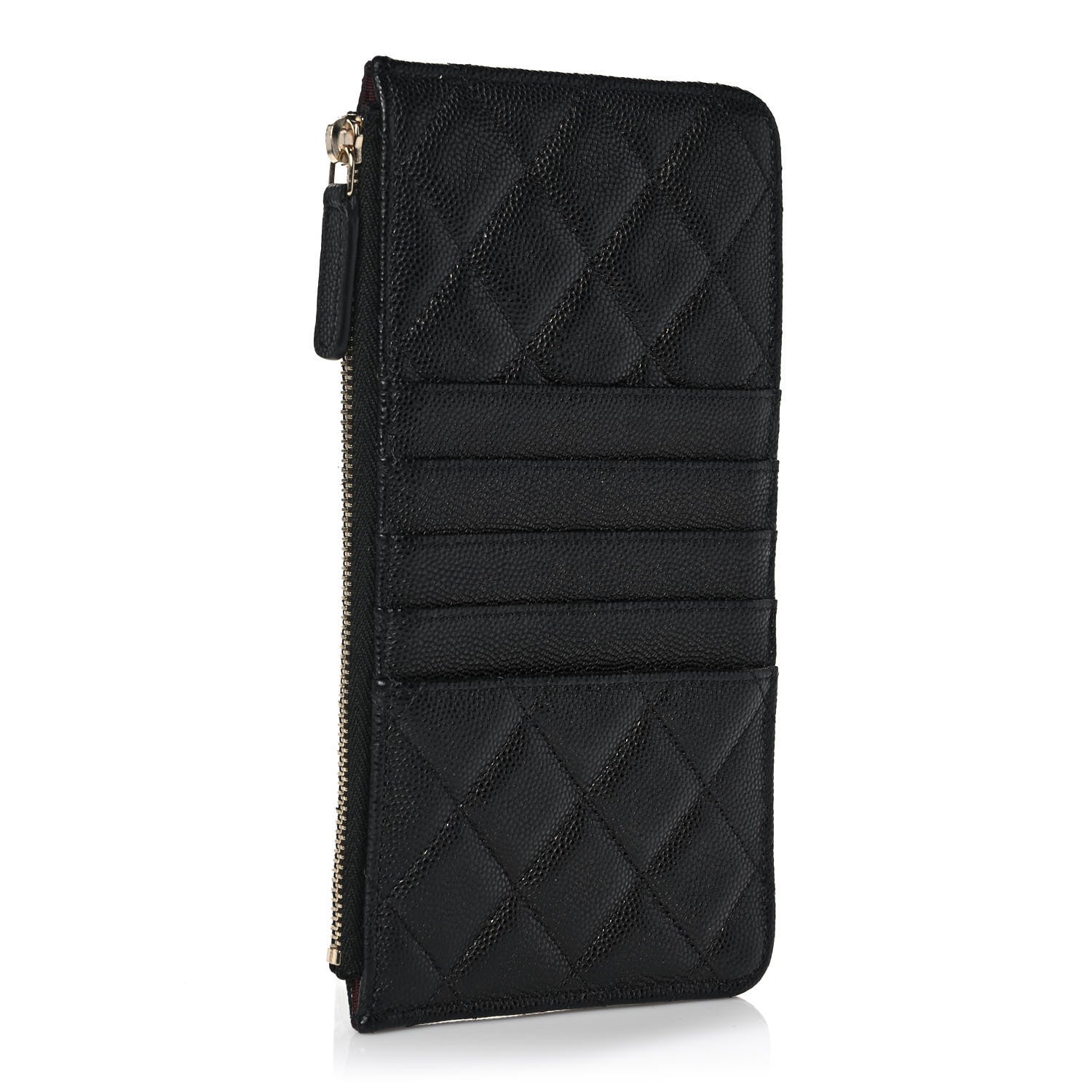 Chanel Caviar Quilted Classic Flat Wallet Pouch Black 3 of 11
