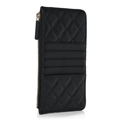 Chanel Caviar Quilted Classic Flat Wallet Pouch Black 3 of 11