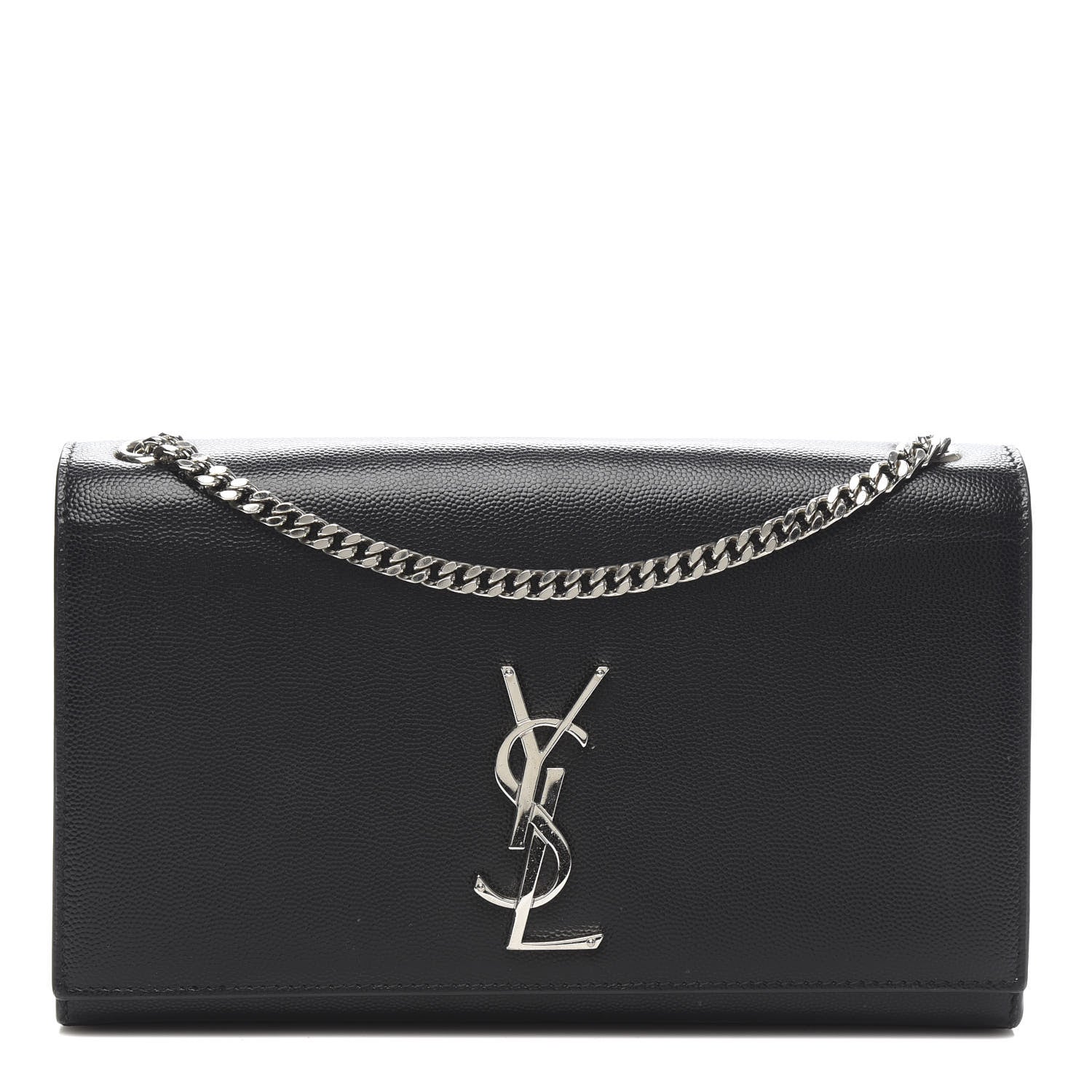 Saint Laurent Grain De Poudre Medium Classic Monogram Kate Satchel Black 1 of 9