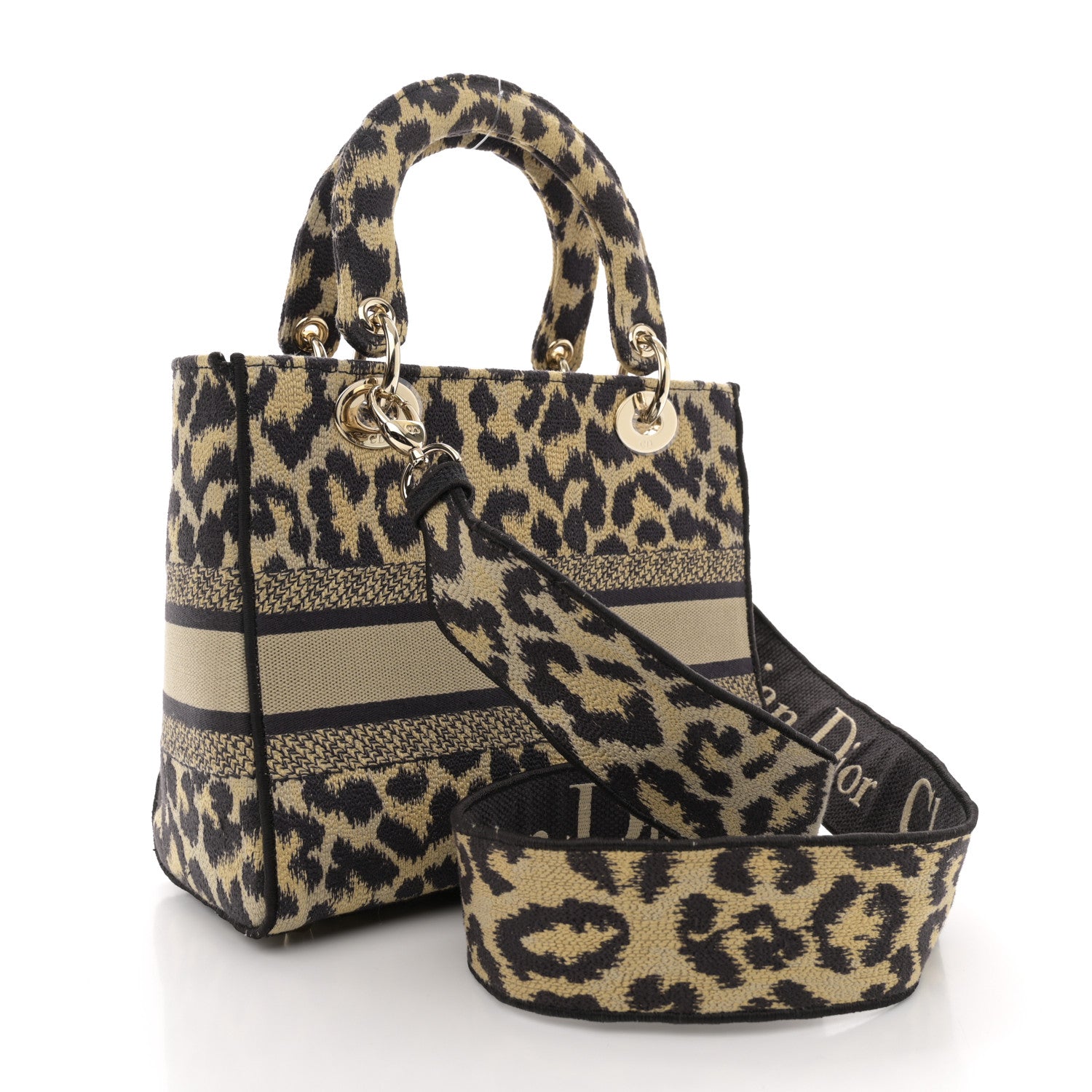 Christian Dior Canvas Medium Mizza Embroidered Lady D-Lite Beige Multicolor 3 of 13