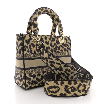 Christian Dior Canvas Medium Mizza Embroidered Lady D-Lite Beige Multicolor 3 of 13