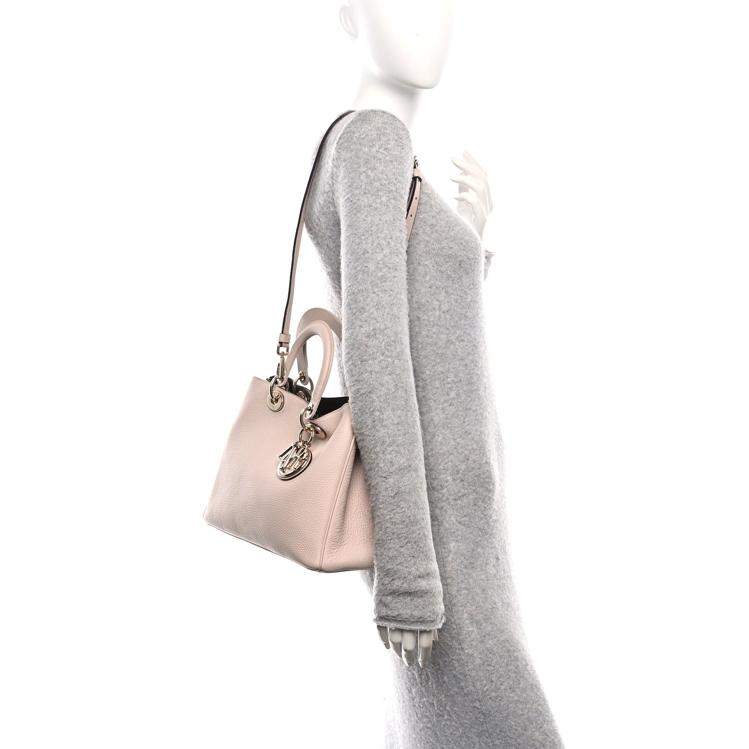 Christian Dior Bullcalf Medium Diorissimo Tote Rose Poudre 2 of 14