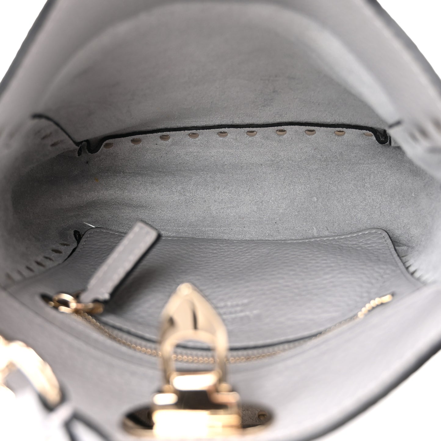 Pebbled Calfskin Mini Rockstud Flip-Lock Messenger Bag Pastel Grey