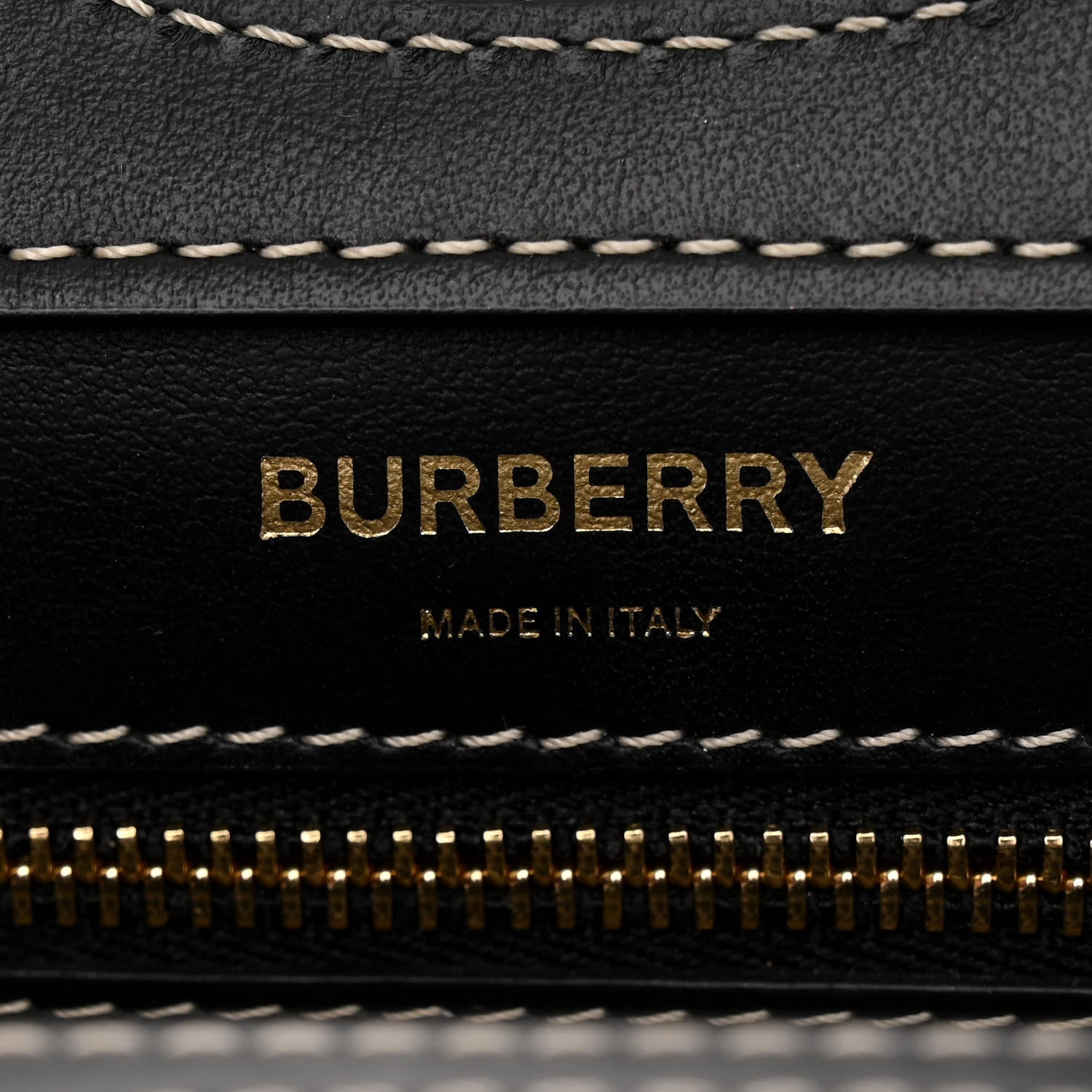 Burberry Smooth Calfskin Canvas Two Tone Mini Pocket Bag Black Tan 6 of 10