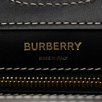Burberry Smooth Calfskin Canvas Two Tone Mini Pocket Bag Black Tan 6 of 10