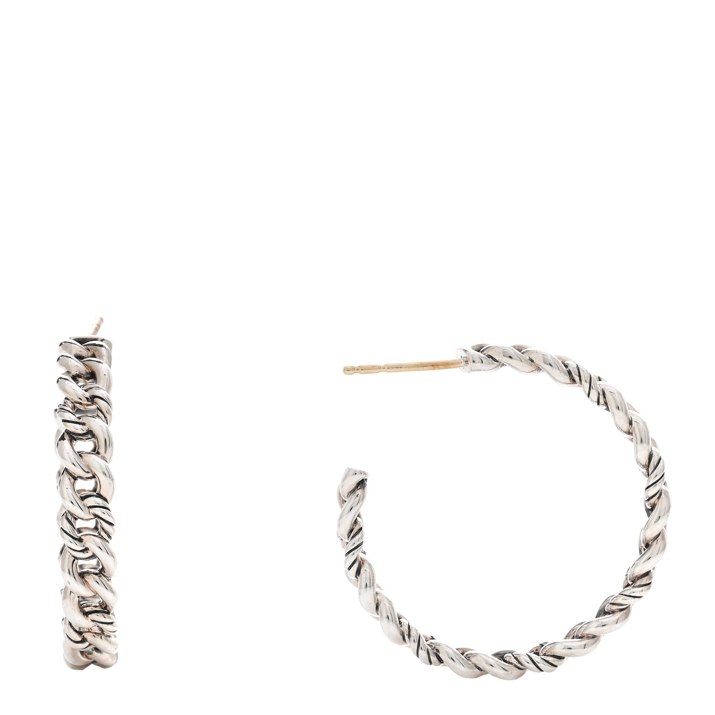 Sterling Silver Belmont Curb Link Hoop Earrings