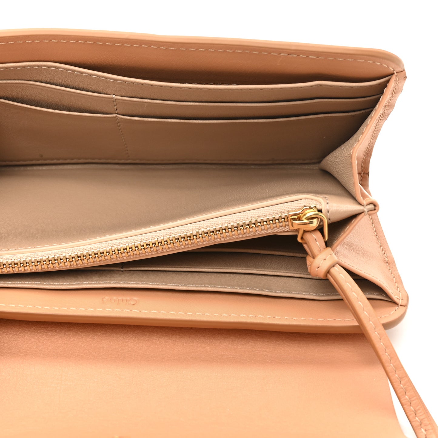 Calfskin Quilted Drew Long Wallet With Flap Blushy Pink