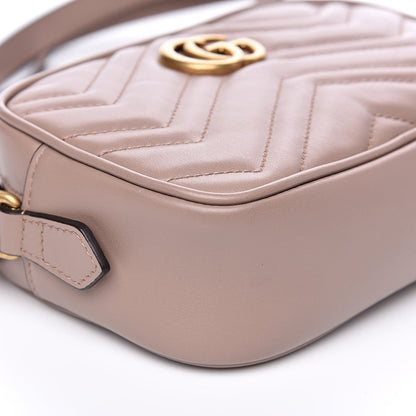 Gucci Calfskin Matelasse Mini GG Marmont Chain Shoulder Bag Porcelain Rose 8 of 11