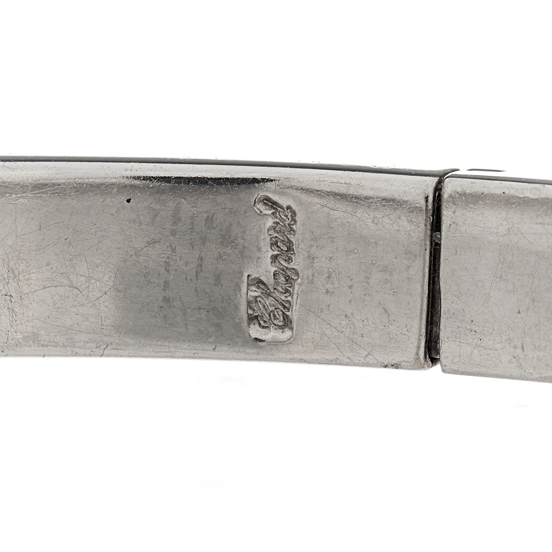 Chopard 18K White Gold Diamond Happy Diamonds Square Bangle Bracelet 4 of 5