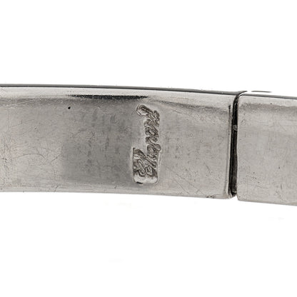 Chopard 18K White Gold Diamond Happy Diamonds Square Bangle Bracelet 4 of 5