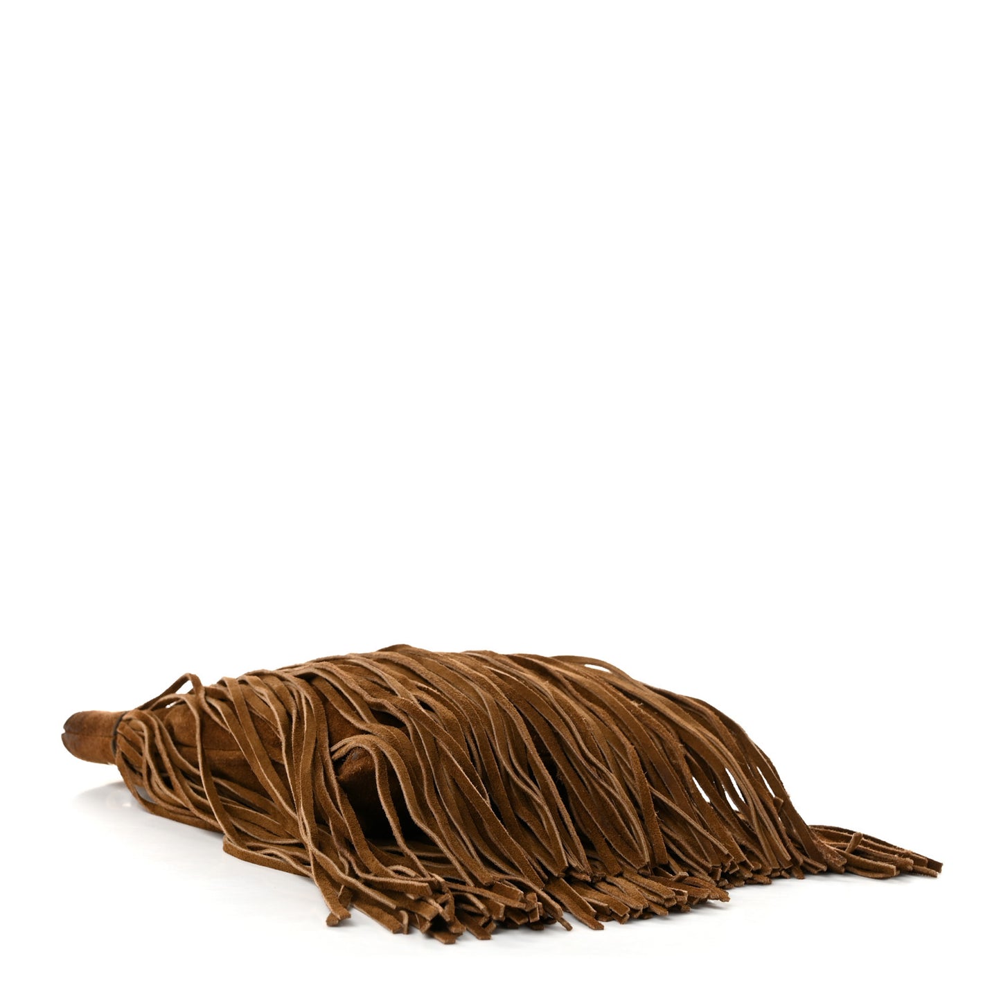 Suede Calfskin Small Grace Fringed Hobo Bag Light Ocre