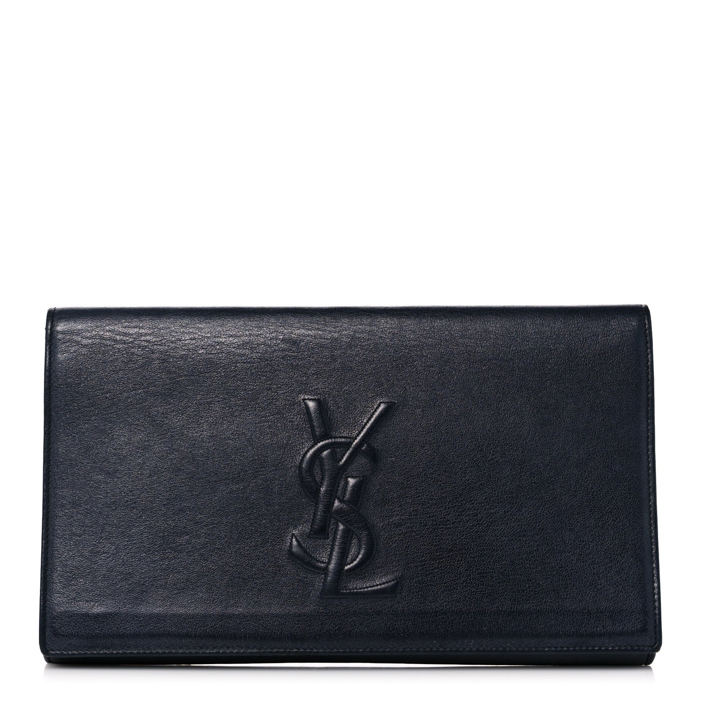 Calfskin Monogram Large Belle De Jour Clutch Navy
