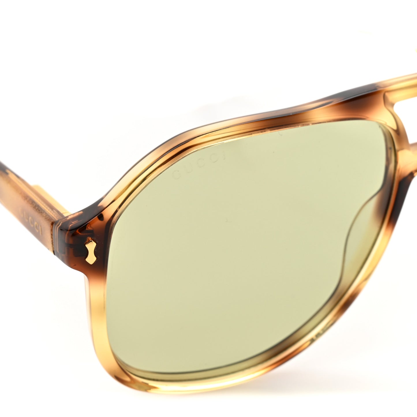 Aviator Sunglasses GG1042S Havana Gold Green