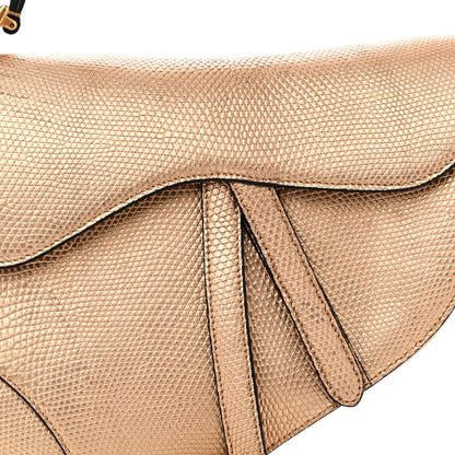 Christian Dior Metallic Lizard Saddle Bag Gold 8 of 10