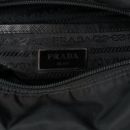 Prada Nylon New Vela Studded Messenger Black White 6 of 8