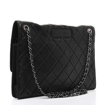 Chanel Washed Lambskin Maxi Take Away Flap Bag Black 3 of 23