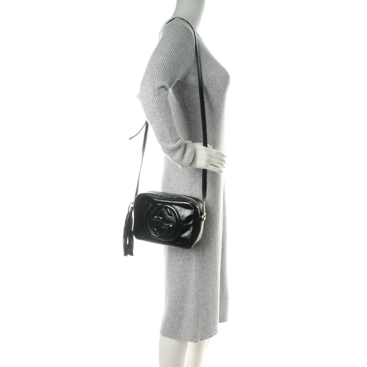 Gucci Soft Patent Small Soho Disco Bag Black 2 of 7