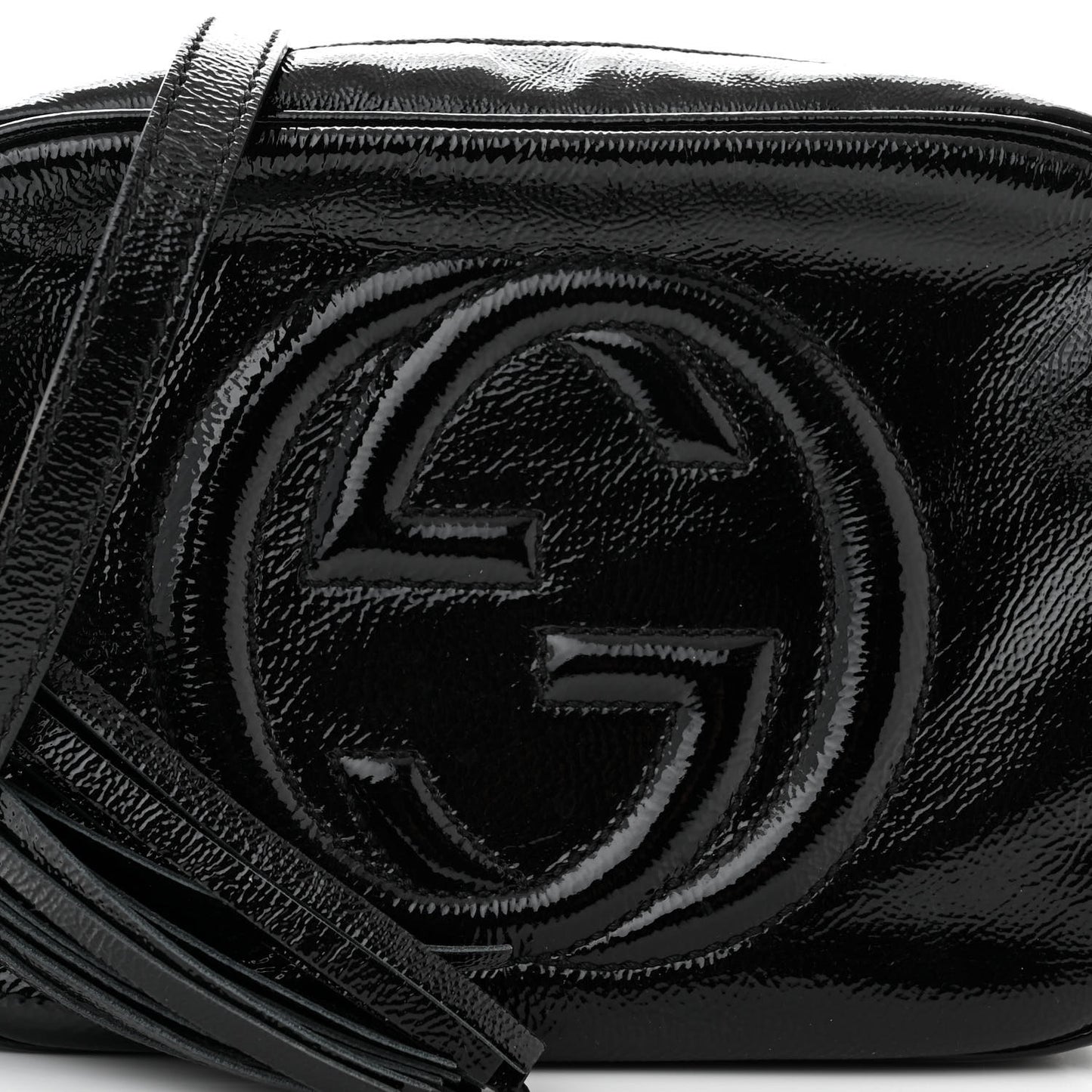 Soft Patent Small Soho Disco Bag Black