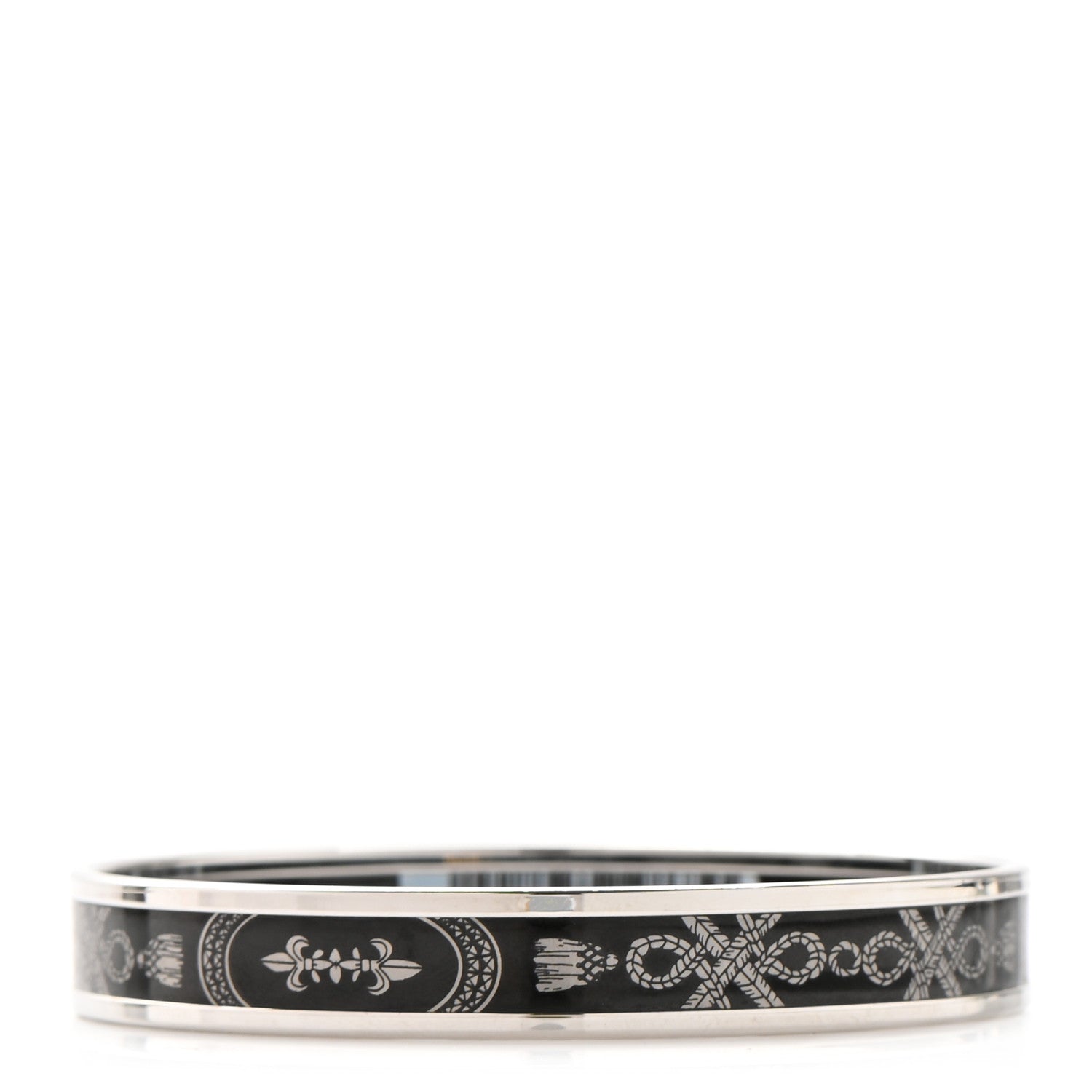 Hermes Enamel Printed Narrow Grand Apparat Bracelet Black 3 of 6