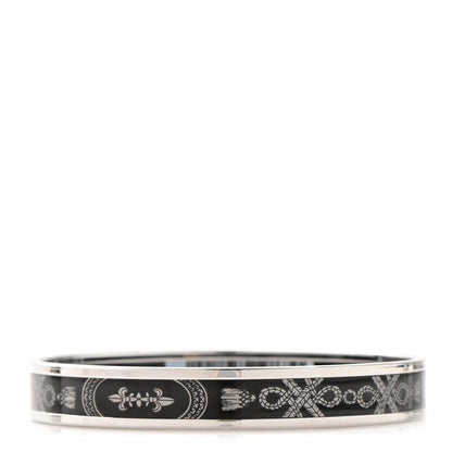 Hermes Enamel Printed Narrow Grand Apparat Bracelet Black 3 of 6