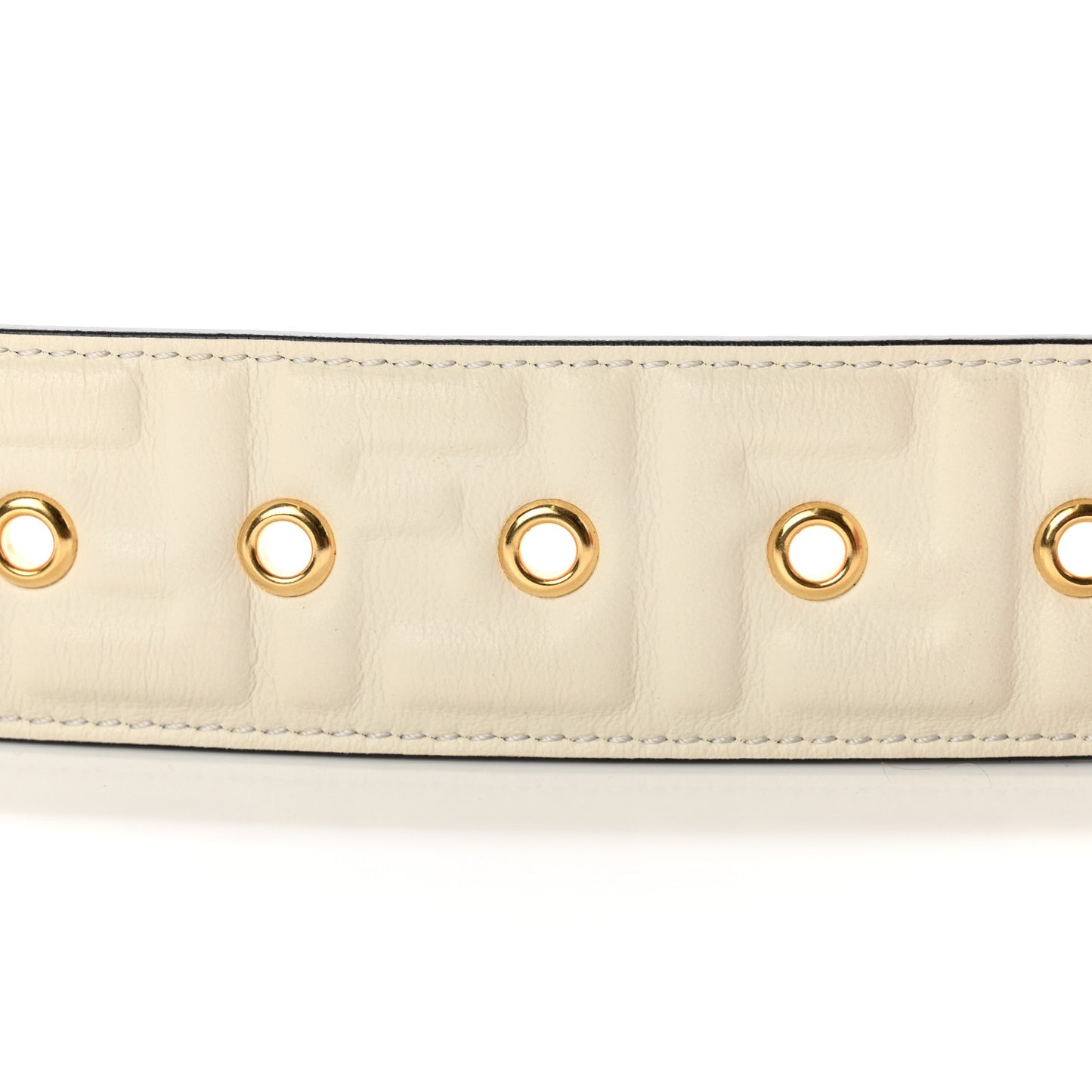Vitello Grace FF 1974 Embossed Baguette Belt 80 32 White