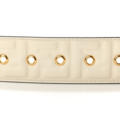 Fendi Vitello Grace FF 1974 Embossed Baguette Belt 80 32 White 5 of 5