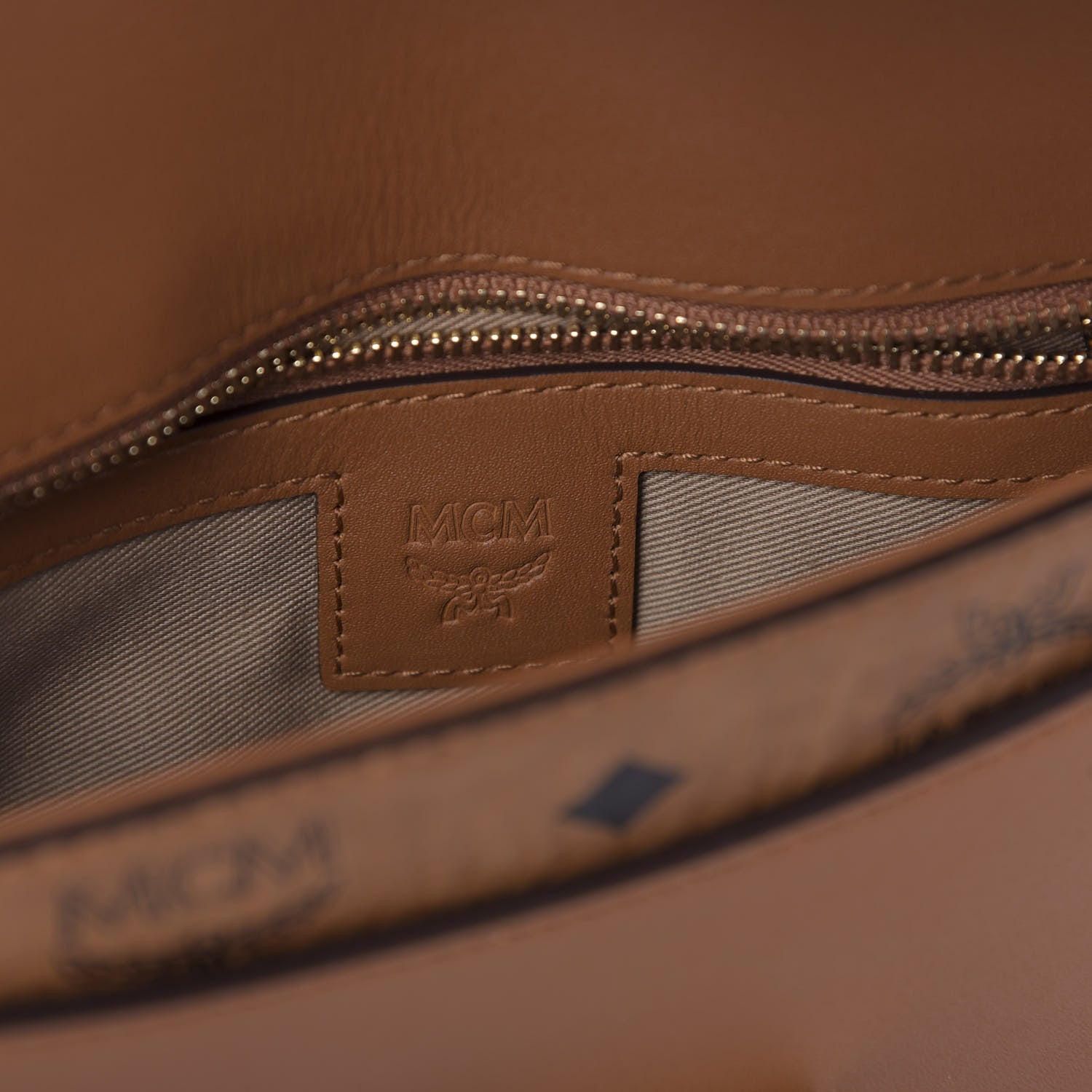 MCM Visetos Small Millie Crossbody Belt Bag Cognac 8 of 10