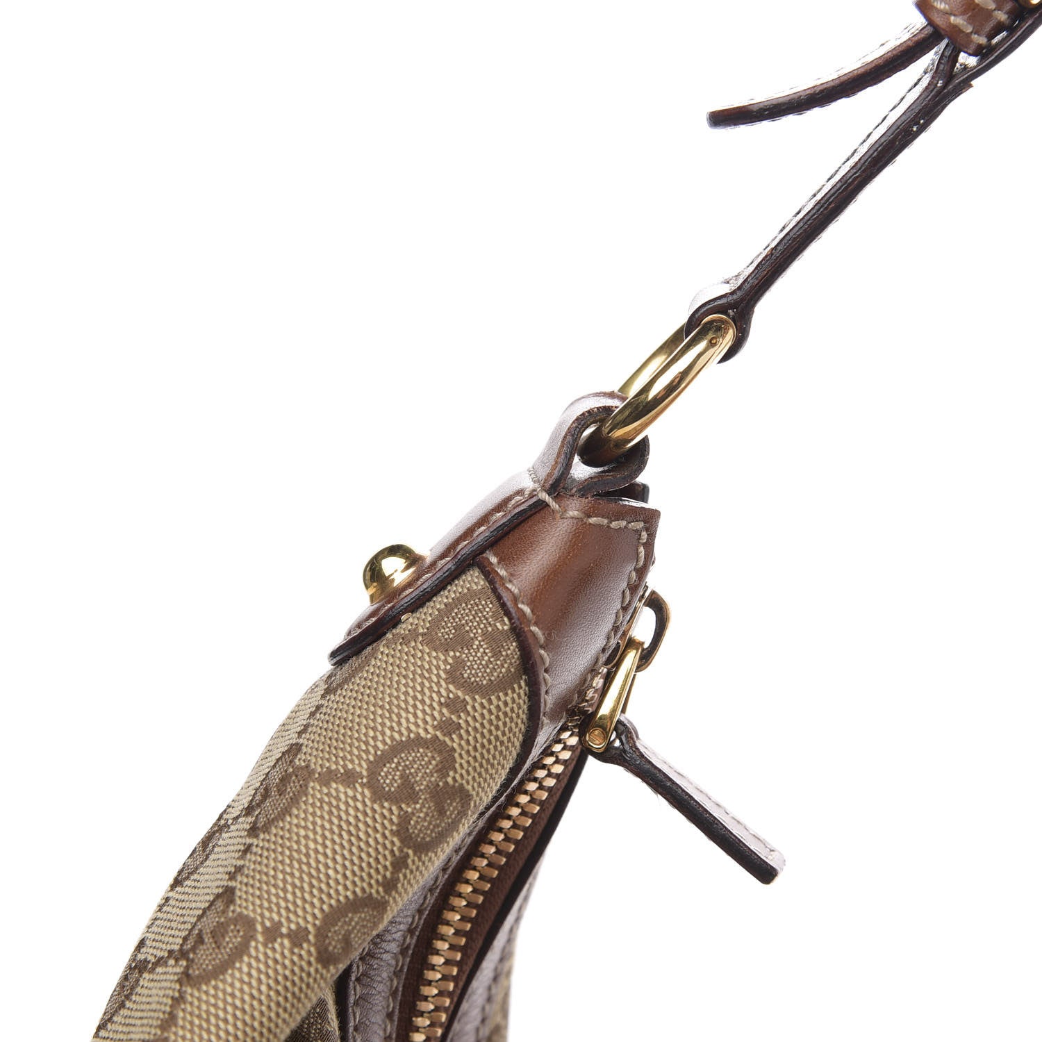 Gucci Monogram Large Biba Studded Hobo Brown 12 of 13