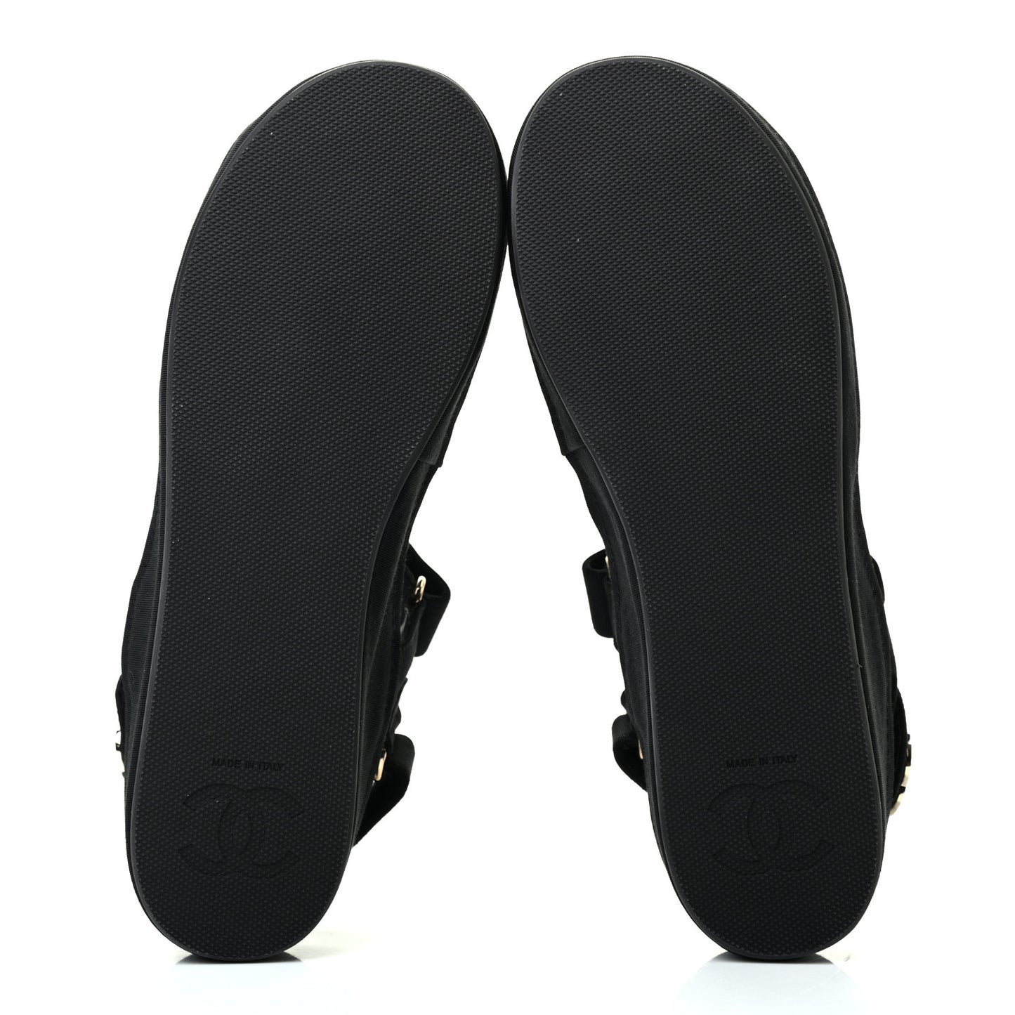 Grosgrain Crystal Logo Platform Sandals 39 Black