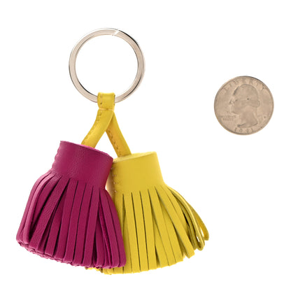 Hermes Lambskin Carmen Uno-Dos Key Holder Lime Rose Pourpre 2 of 5