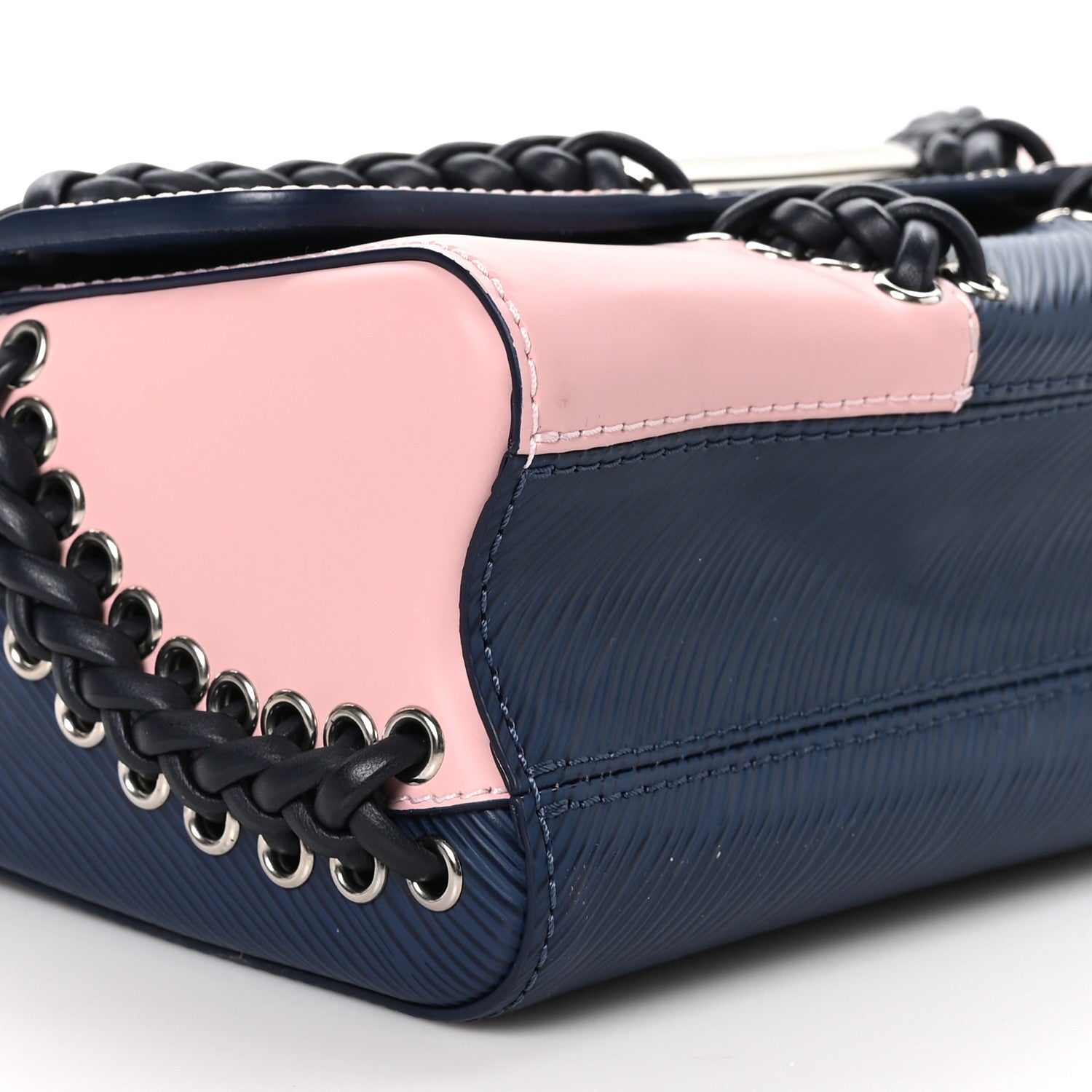 Louis Vuitton Epi Braided Twist Shoulder Bag MM Navy Rose Ballerine 9 of 11