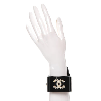Chanel Resin Pearl CC Cuff Black 2 of 5