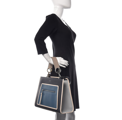 Fendi Vitello Century F is Fendi Regular Runaway Satchel Blue Notte Balena Multicolor 2 of 14