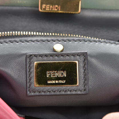 Fendi Nappa Colorblock Mini Peekaboo Iconic Satchel Rosa Fluo Oxigen Slate 8 of 9