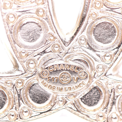 Chanel Pearl Crystal CC Brooch Gold 4 of 4