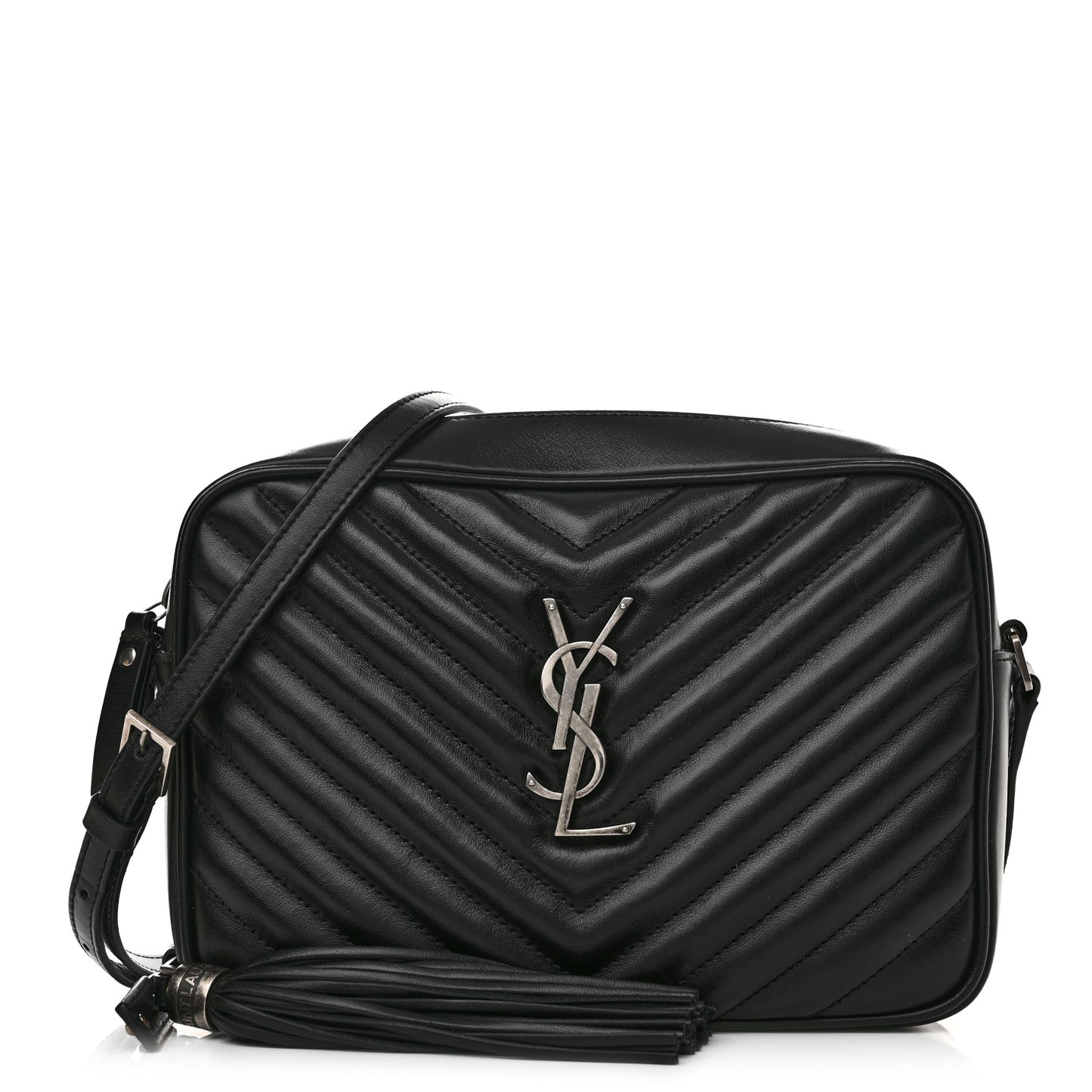 Calfskin Matelasse Monogram Lou Camera Bag Black