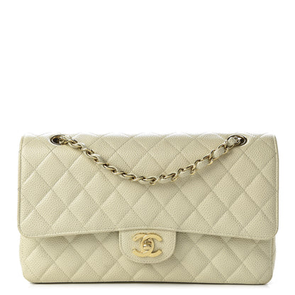 Chanel Caviar Quilted Medium Double Flap Dark White 1 of 11