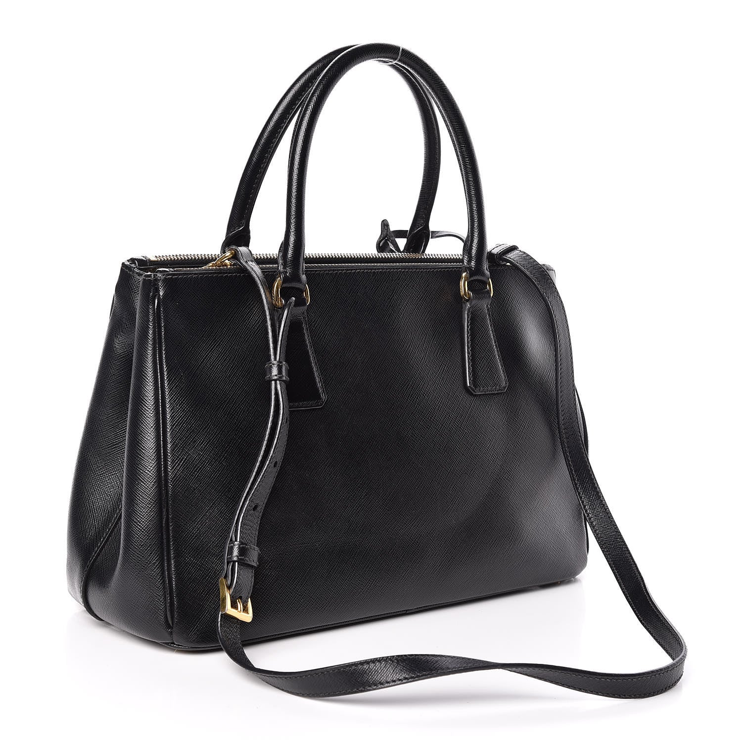 Prada Saffiano Small Galleria Double Zip Tote Black 3 of 20