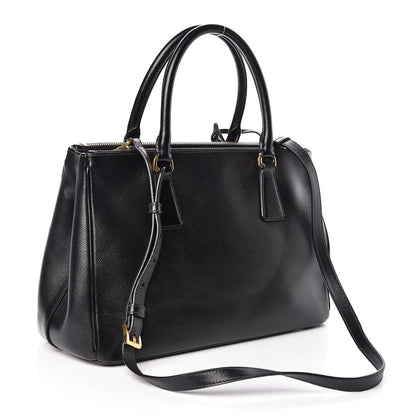Prada Saffiano Small Galleria Double Zip Tote Black 3 of 20