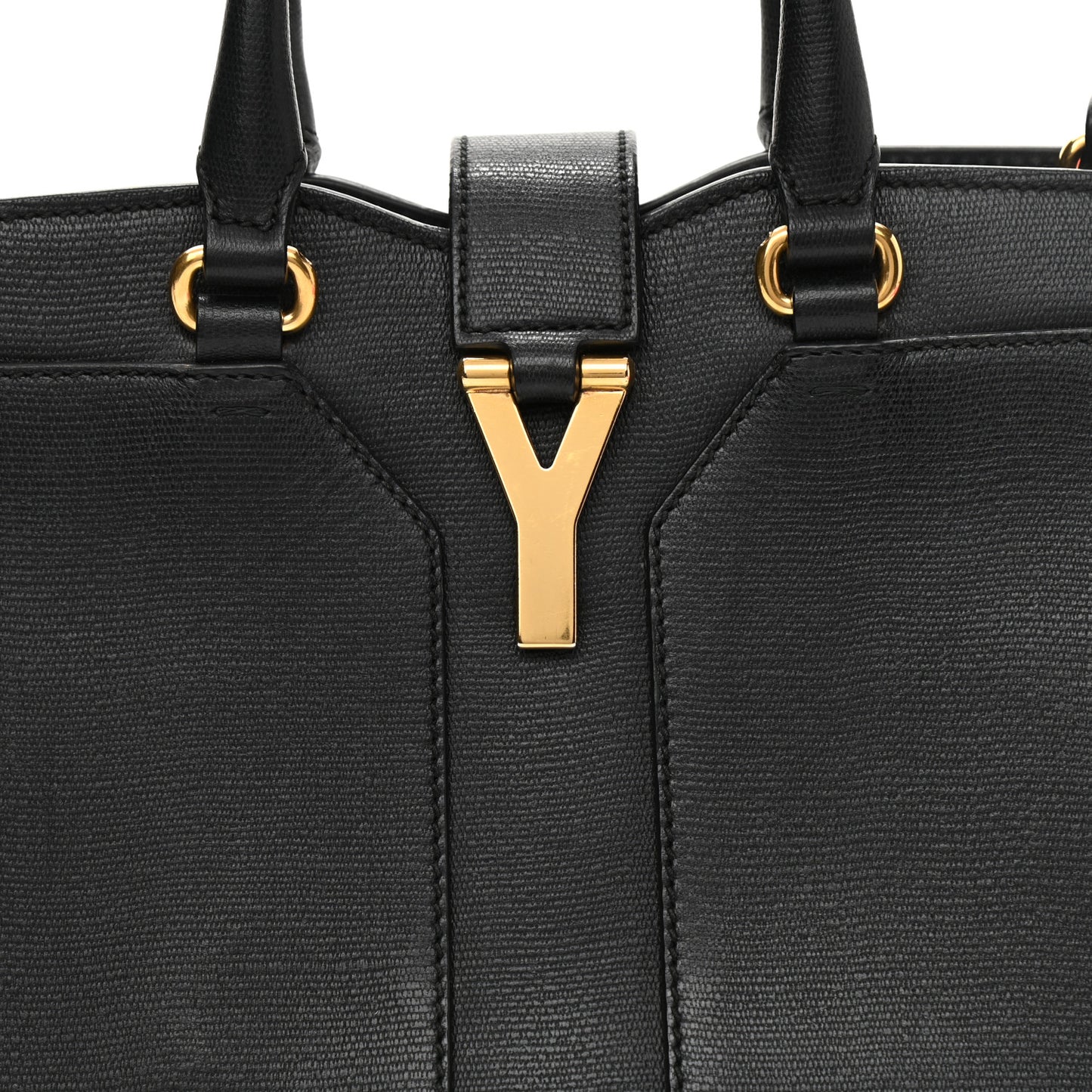 Textured Calfskin Small Cabas ChYc Black