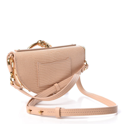 Chloe Calfskin Lizard Embossed Nile Bracelet Minaudiere Bag Pink 3 of 9